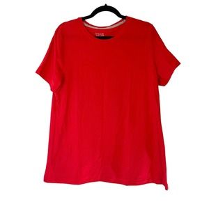 Time and‎ Tru Short Sleeved Women's Round Neck Shirt Red Size XL